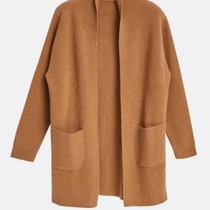 NAP Loungewear Open Front Pure Cashmere Cardigan Brown Medium MSRP $188